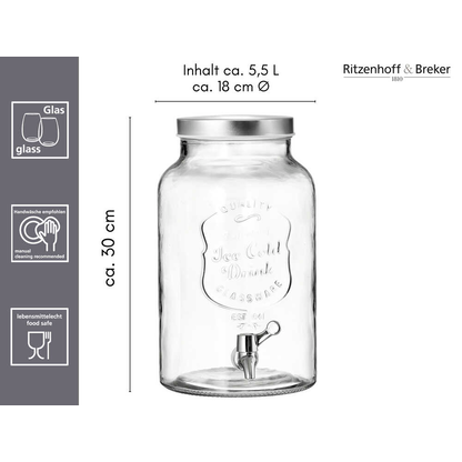 Artikelbild 2 für Ritzenhoff & Breker Getränkespender 5,5 l, 1 St., Artikelnummer 800724