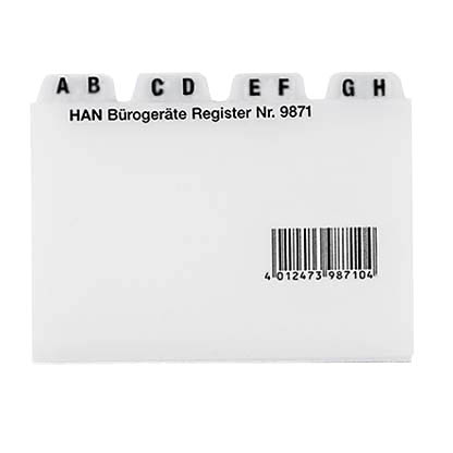Artikelbild für HAN Karteikartenregister A-Z transparent, Artikelnummer 687509