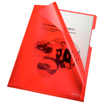 Artikelbild 2 für bene Sichthüllen DIN A4 rot glatt 0,15 mm, 100 St., Artikelnummer 839878