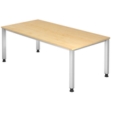 Artikelbild 1 für HAMMERBACHER Akandia höhenverstellbarer Schreibtisch ahorn rechteckig, 4-Fuß-Gestell silber 200,0 x 100,0 cm, Artikelnummer 626756