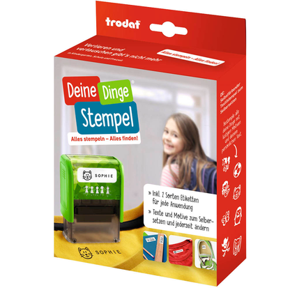 Artikelbild 2 für trodat Textstempel, individualisierbar DeineDingeStempel 8911 selbstfärbend schwarz ohne Logo, 1 St., Artikelnummer 845425