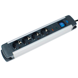 Artikelbild 1 für as-Schwabe ALUX 4-fach Steckdosenleiste 1,5 m schwarz, Artikelnummer 973045