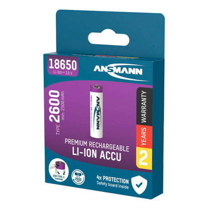 Artikelbild 5 für ANSMANN USB-Akku USB-C Li-Ion 18650 2.600 mAh, 1 St., Artikelnummer 216107