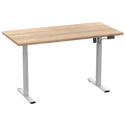 Artikelbild für VCM my office Lona elektrisch höhenverstellbarer Schreibtisch sonoma-eiche rechteckig, T-Fuß-Gestell silber 160,0 x 80,0 cm, Artikelnummer 270209
