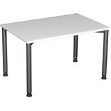 Artikelbild 1 für geramöbel Flex höhenverstellbarer Schreibtisch lichtgrau, anthrazit rechteckig, 4-Fuß-Gestell grau 120,0 x 80,0 cm, Artikelnummer 879344