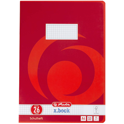 Artikelbild 4 für herlitz Schulheft x.book Lineatur 26 kariert DIN A4 Außenrand, 32 Blatt, 1 St., Artikelnummer 891637