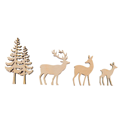 Artikelbild für Rayher Holz-Streudeko natur Wald mit Bewohner, 4 St., Artikelnummer 285124