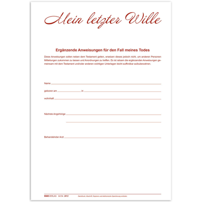 Artikelbild 6 für RNK-Verlag Testament Formulare 2812, 1 St., Artikelnummer 620688