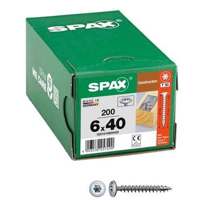 Artikelbild für SPAX® Holzbauschrauben T30 Tellerkopf WIROX 0251010600405 6 mm x 40 mm, 200 St., Artikelnummer 398408