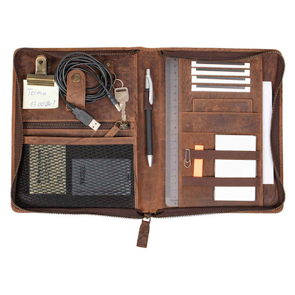 Artikelbild 2 für PRIDE & SOUL Konferenzmappe WICK Leder DIN A5 braun, Artikelnummer 380851