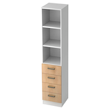 Artikelbild 1 für HAMMERBACHER Regalschrank 7600 SG, V7600/W/E/SG weiß, eiche 40,6 x 42,0 x 200,4 cm, 1 St., Artikelnummer 860027