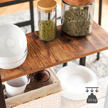 Artikelbild 6 für VASAGLE Bistrotisch rechteckig Spanplatte braun 109,0 x 60,0 x 100,0 cm, 1 St., Artikelnummer 291298