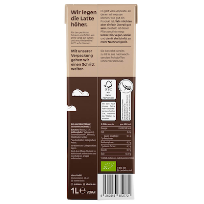 Artikelbild 3 für share BARISTA Bio-Haferdrink 8x 1,0 l, Artikelnummer 191336