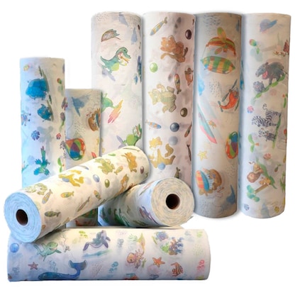 Artikelbild 2 für Meditrade® Ärztekrepp ROLLICEL®Kids 2-lagig weiß 50,0 cm x 46,0 m, 9 Rollen, Artikelnummer 554177