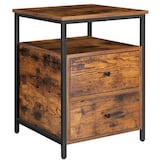 Artikelbild 1 für VASAGLE Nachttisch quadratisch Spanplatte vintagebraun, schwarz 45,0 x 45,0 x 60,0 cm, 1 St., Artikelnummer 759401