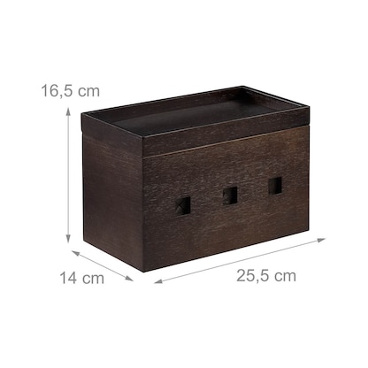 Artikelbild 7 für relaxdays Kabelbox 25,5 cm braun, Artikelnummer 762581