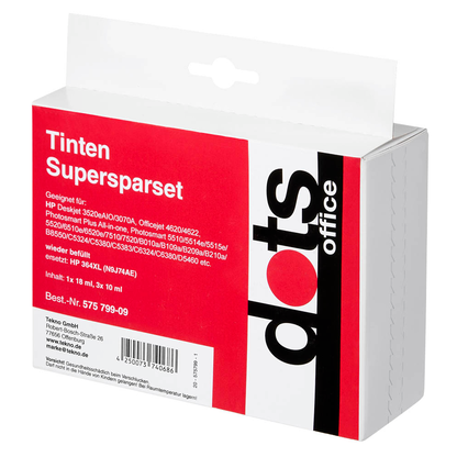 Artikelbild 4 für dots schwarz, cyan, magenta, gelb Druckerpatronen kompatibel zu HP 364XL (N9J74AE), 4er-Set, Artikelnummer 575799