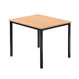 Artikelbild 1 für HAMMERBACHER Konferenztisch VDQ08 buche quadratisch, Vierkantrohr schwarz, 80,0 x 80,0 x 72,0 cm, Artikelnummer 831941