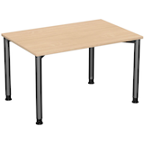Artikelbild 1 für geramöbel Flex höhenverstellbarer Schreibtisch buche, anthrazit rechteckig, 4-Fuß-Gestell grau 120,0 x 80,0 cm, Artikelnummer 879573