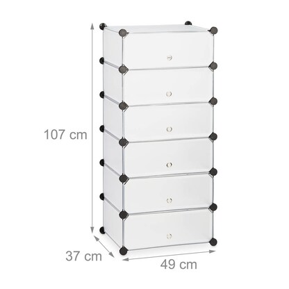 Artikelbild 7 für relaxdays Schuhschrank, 10021962_50 transparent 6 Fachböden 49,0 x 37,0 x 107,0 cm, Artikelnummer 451134