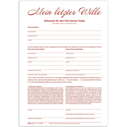 Artikelbild 2 für RNK-Verlag Testament Formulare 2812, 1 St., Artikelnummer 620688