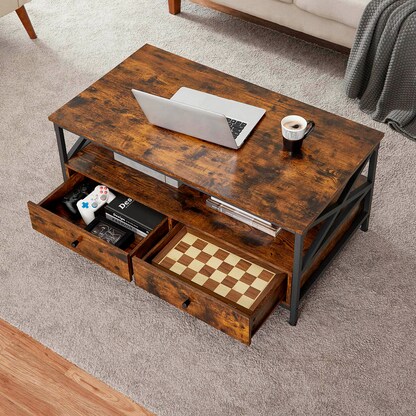 Artikelbild 10 für VASAGLE Couchtisch rechteckig Spanplatte braun 100,0 x 55,0 x 45,0 cm, 1 St., Artikelnummer 289829