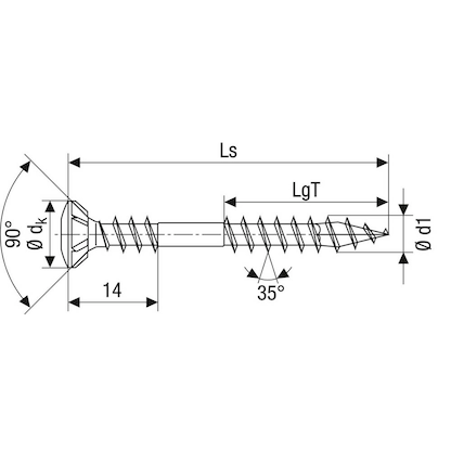 Artikelbild 5 für SPAX® Fassadenschrauben T20 Linsensenkkopf A2 25470004505022 4,5 mm x 50 mm, 200 St., Artikelnummer 396691