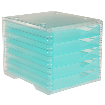Artikelbild für styro Schubladenbox styroswingbox light aqua 275-8430.25224, DIN A4 mit 5 Schubladen, 1 St., Artikelnummer 821872