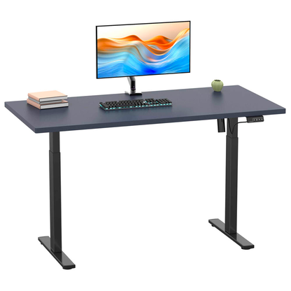 Artikelbild für VCM my office Lona elektrisch höhenverstellbarer Schreibtisch anthrazit rechteckig, T-Fuß-Gestell schwarz 160,0 x 80,0 cm, Artikelnummer 270229