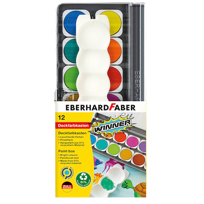 Artikelbild für EBERHARD FABER Winner Wasserfarbkasten 12 Farben, Artikelnummer 168902