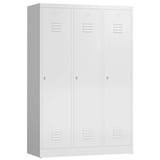 Artikelbild 1 für ClassiX Spind signalweiß X-515137, 3 Schließfächer 118,5 x 50,0 x 180,0 cm, Artikelnummer 187779