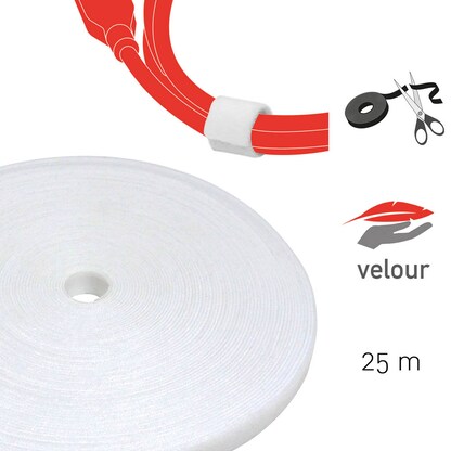 Artikelbild 2 für LABEL THE CABLE Klettband ROLL STRAP PRO weiß 25,0 m x 1,6 cm, 1 St., Artikelnummer 654638
