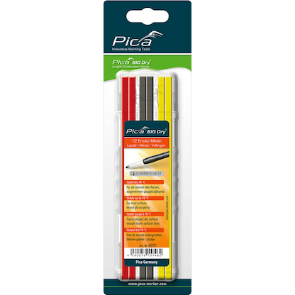 Artikelbild 2 für Pica Big Dry Sommer 6070 Ersatzminen für Tieflochmarker-Bleistift farbsortiert 2B 2,0 mm, 12 St., Artikelnummer 549087
