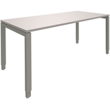 Artikelbild 1 für fm Sidney höhenverstellbarer Schreibtisch lichtgrau rechteckig, 4-Fuß-Gestell Quadratrohr silber 180,0 x 80,0 cm, Artikelnummer 353314