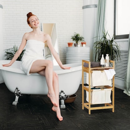 Artikelbild 3 für relaxdays Wäschesortierer hellbraun, 1 St., Artikelnummer 393221