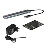 Artikelbild 1 für i-tec® USB-Hub METAL Series 7-fach silber, Artikelnummer 662052