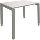 Artikelbild 1 für fm Sidney höhenverstellbarer Schreibtisch lichtgrau rechteckig, 4-Fuß-Gestell Quadratrohr silber 100,0 x 80,0 cm, Artikelnummer 353353