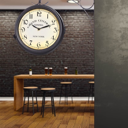 Artikelbild 8 für relaxdays Wanduhr beige schwarz Eisen 35,0 x 35,0 cm, Ø 22,0 cm, Artikelnummer 472132