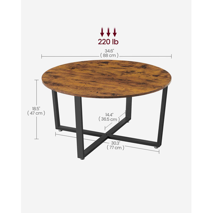 Artikelbild 5 für VASAGLE Couchtisch rund Spanplatte braun 88,0 x 88,0 x 47,0 cm, 1 St., Artikelnummer 291876