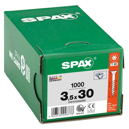 Artikelbild 2 für SPAX® Universalschrauben T20 Senkkopf WIROX 0191010350305 3,5 mm x 30 mm, 1.000 St., Artikelnummer 395149