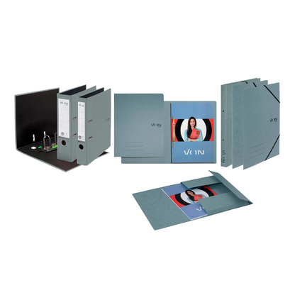 Artikelbild 5 für VON LEITZ Ordner grau Karton 5,0 cm DIN A4, 1 St., Artikelnummer 635769