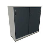 Artikelbild 1 für fm Schiebetürenschrank Sidney, 4260429765706 weiß, lavagrau 2 Fachböden 120,0 x 44,2 x 113,3 cm, Artikelnummer 412744