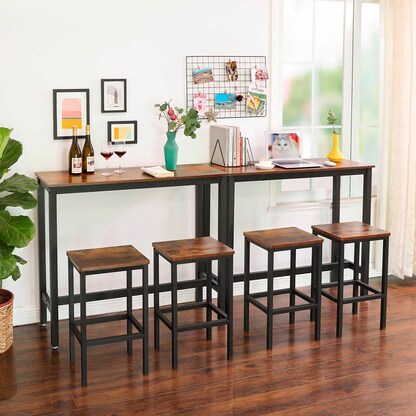 Artikelbild 7 für VASAGLE Bistrotisch rechteckig Spanplatte braun 120,0 x 40,0 x 100,0 cm, 1 St., Artikelnummer 290709