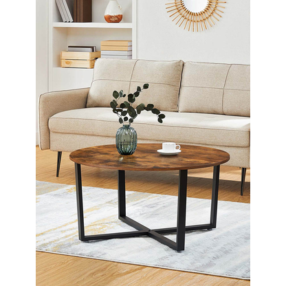 Artikelbild 4 für VASAGLE Couchtisch rund Spanplatte braun 88,0 x 88,0 x 47,0 cm, 1 St., Artikelnummer 291876