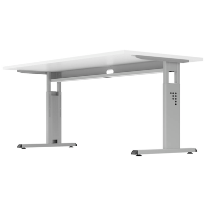Artikelbild 5 für HAMMERBACHER OS 12 höhenverstellbarer Schreibtisch buche rechteckig, C-Fuß-Gestell silber 120,0 x 80,0 cm, Artikelnummer 656722