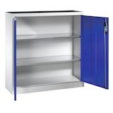 Artikelbild 1 für CP Stahlschrank 8530-000 S10117 lichtgrau, enzianblau 2 Fachböden 120,0 x 40,0 x 120,0 cm, aufgebaut, 1 St., Artikelnummer 414134