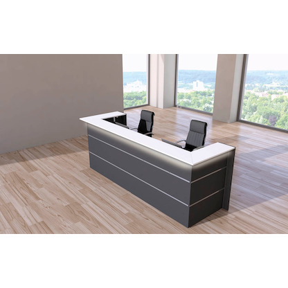 Artikelbild 5 für Kerkmann Empfangstheke BARI U-Form, anthrazit, weiß 300,0 x 95,0 x 108,0 cm, Artikelnummer 690331