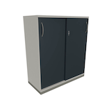 Artikelbild 1 für fm Schiebetürenschrank Sidney, 4260429765720 weiß, lavagrau 1 Fachboden 100,0 x 44,2 x 113,3 cm, Artikelnummer 412753