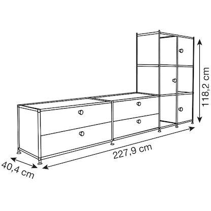 Artikelbild 2 für viasit Sideboard System4, 83917 taupe 227,9 x 40,4 x 118,2 cm, 1 St., Artikelnummer 504304