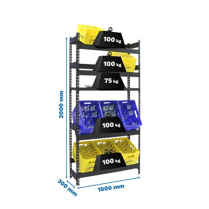 Artikelbild 2 für Simonrack Getränkekistenregal SIMONBOTTLE 8425437129728 anthrazit 100,0 x 30,0 x 200,0 cm, Artikelnummer 357964